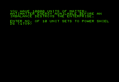 Star Quest game screenshot for Commodore PET